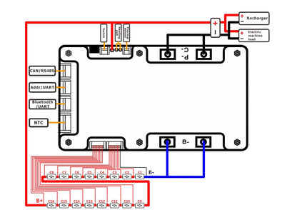 WOXUN SMART BMS with NTC Li-ion LFP 12S 13S 14S 16S 36V 48V 60V K SERIES 40A 60A 80A 100A 120A