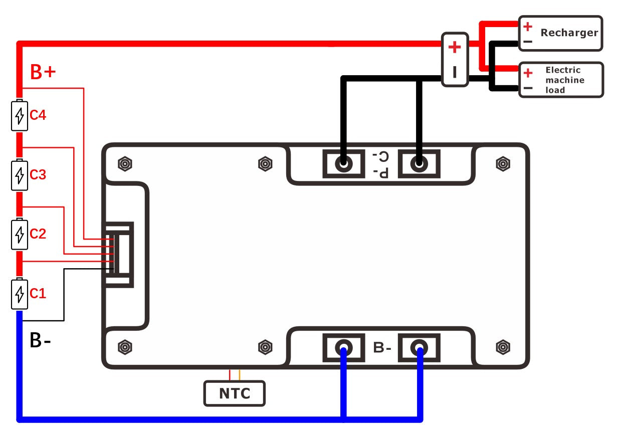 WOXUN HARDWARE BMS with NTC Li-ion  LFP 3S 4S 12V K SERIES 40A 60A 80A 100A 120A